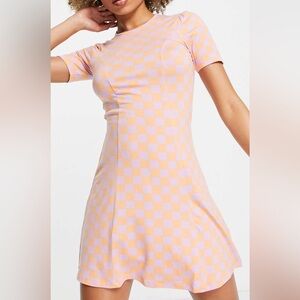 ASOS Checkered Pink and Purple Dress